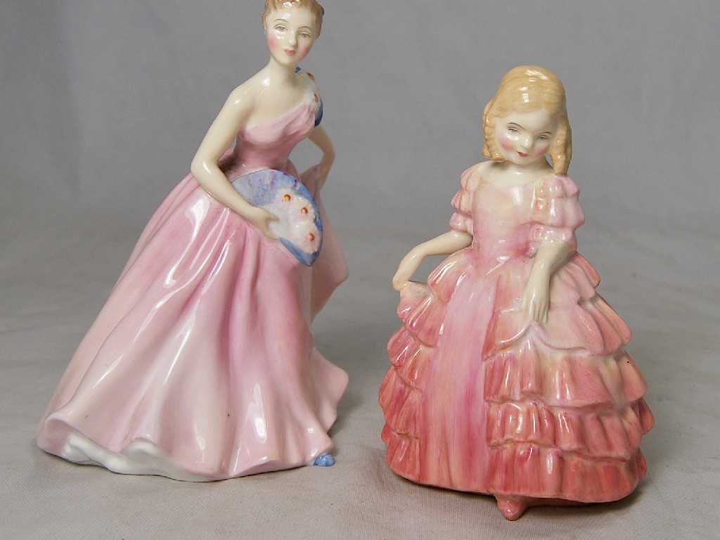 Appraisal: Two Royal Doulton figurines 'Rose' HN and 'Invitation' HN