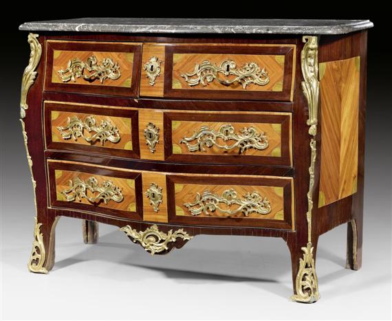 Appraisal: COMMODE Louis XV stamped LARDIN Andre Antoine Lardin maitre Paris