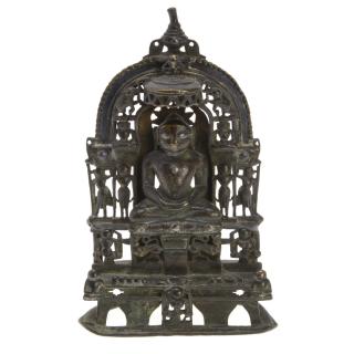 Appraisal: Early Jain bronze seated Buddha Early Jain bronze seated Buddha