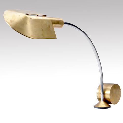 Appraisal: CEDRIC HARTMAN Cantilevered brass table lamp x