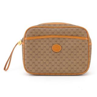 Appraisal: Gucci Beige Monogram Clutch Purse with Original Dust Bag Gucci