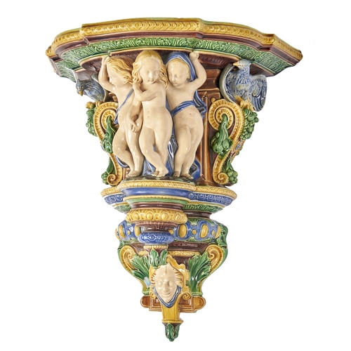 Appraisal: A Minton majolica 'large French' wall bracket c cm h