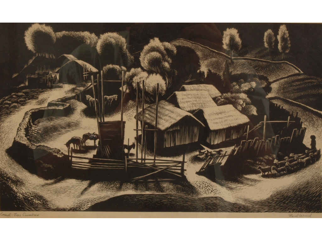 Appraisal: Lynd Ward American - Woodcut Print Corral Tres Cumbres ca