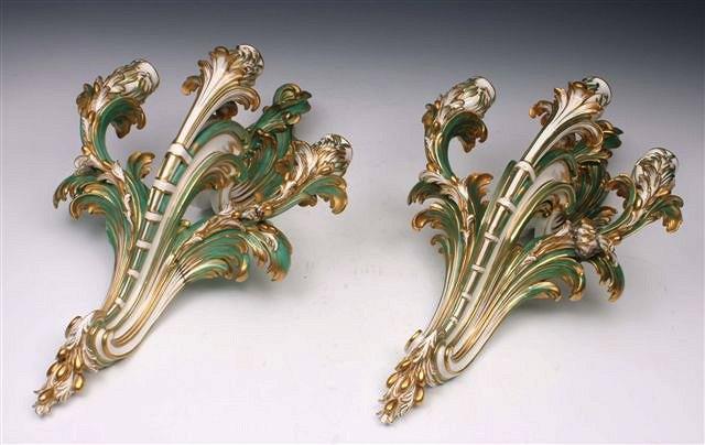 Appraisal: A PAIR OF TH CENTURY FRENCH PORCELAIN SEVRES STYLE ROCOCO