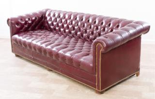 Appraisal: Leathercraft Inc Chesterfield Leather Sofa Leathercraft Inc of Conover N