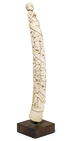 Appraisal: A Luango carved ivory tusk Democratic Republic of the Congo