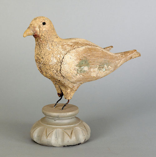 Appraisal: Carved pigeon decoy th c l