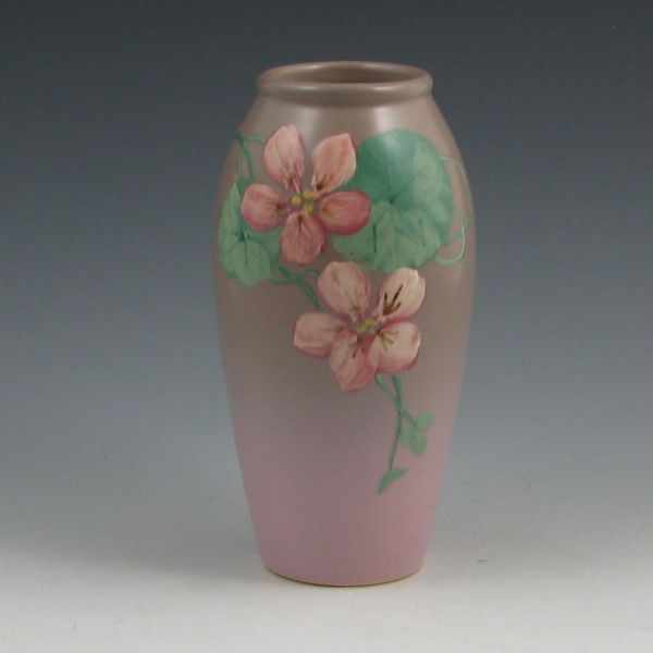 Appraisal: Weller Hudson vase with floral decoration on a gray to