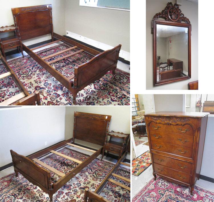 Appraisal: SEVEN-PIECE LOVIS XV XVI STYLE BEDROOM FURNITURE GROUP Berkey Gay