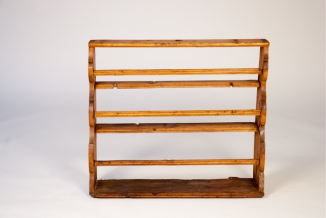 Appraisal: Pine Hutch Dish Rack Three Shelves H x W x