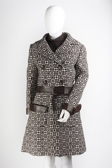 Appraisal: A Bernard Perris dress and jacket set in brown and