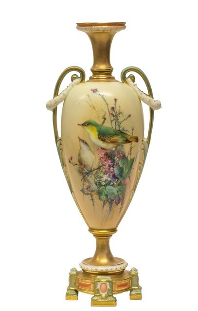 Appraisal: A Royal Worcester two-handled vase by Charles Baldwyn circa of