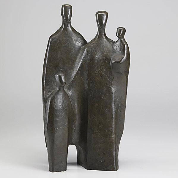 Appraisal: JOACHIM BERTHOLD German - Contemporary bronze sculpture of a family