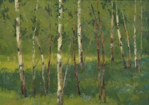 Appraisal: Mark Kremer Russian born Birch Trees Oil painting inscribed verso