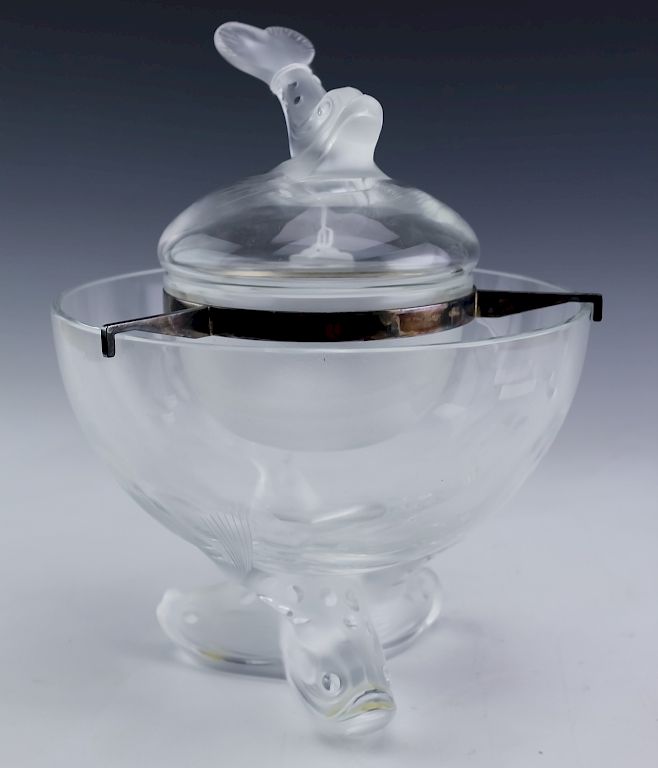 Appraisal: Lalique French Crystal IGOR Caviar Serving Compote Signed caviar serving