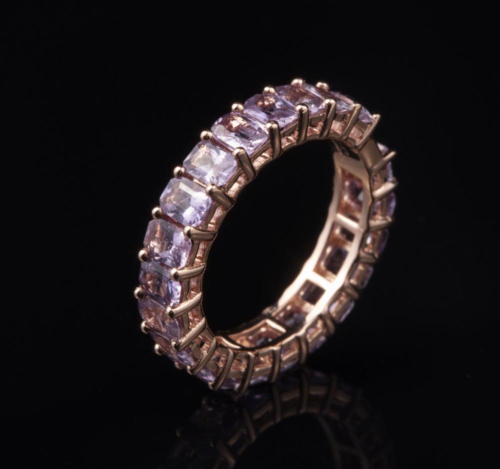 Appraisal: kt Rose Gold and Pink Sapphire Eternity Band Ring mounted