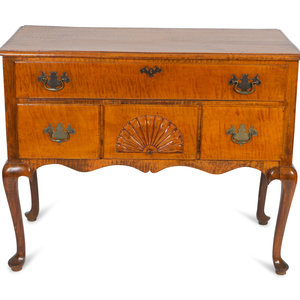 Appraisal: An American Queen Anne Curly Maple Highboy Base CIRCA Height