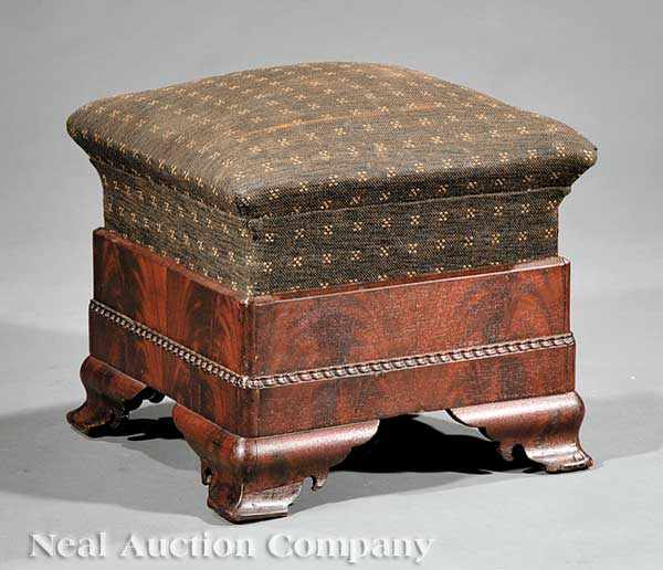 Appraisal: An American Classical Mahogany Footstool c after a design by