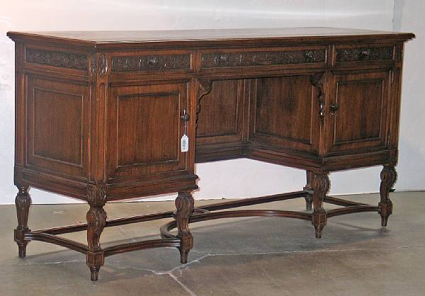 Appraisal: A Neoclassical style walnut sideboard first half th century height