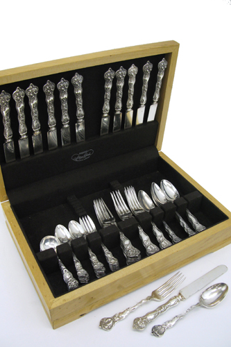 Appraisal: SHIEBLER STERLING SILVER FLATWARE SET plus Watson Sterling Silver utensils