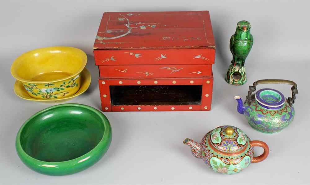 Appraisal: GROUP OF CHINESE DECORATIONS QING DYNASTY AND LATER including porcelain