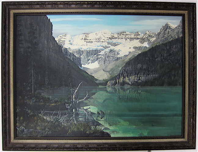 Appraisal: JAMES BAUER OIL ON CANVAS Montana th century Alpine lake