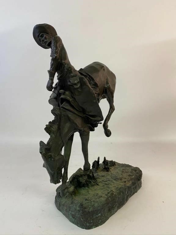 Appraisal: Frederic Remington bronze sculpture Outlaw probably second casting h x