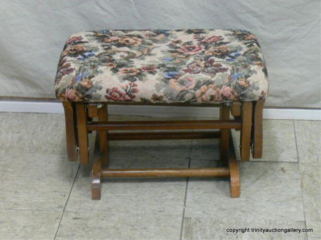 Appraisal: Gliding Cushioned Foot Stool - gliding style footstool - very