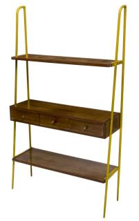 Appraisal: ITALIAN MID-CENTURY MODERN TEAK METAL BOOKSHELF Mid-century modern bookshelf Italy