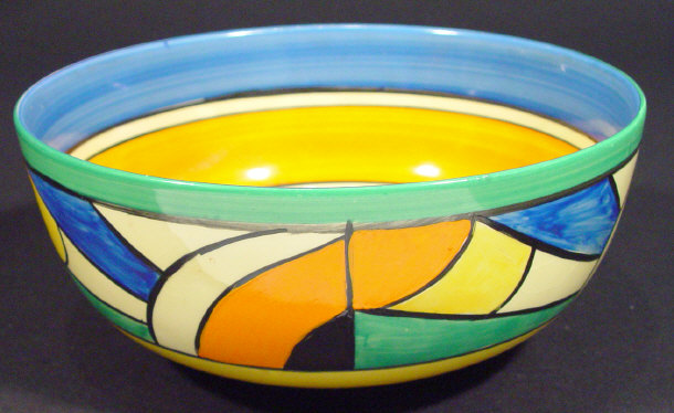 Appraisal: Clarice Cliff Bizarre bowl hand painted with a colourful geometric