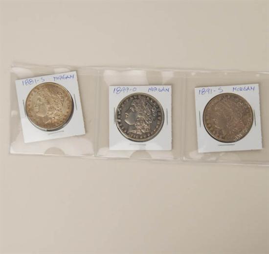 Appraisal: Morgan Silver Dollars -S -O -S