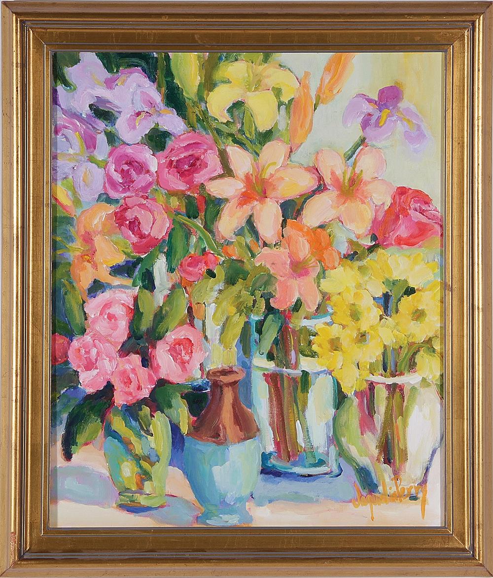 Appraisal: Jaquelin Perry North Carolina b FEBRUARY BLOOMS AT NANCY'S acrylic