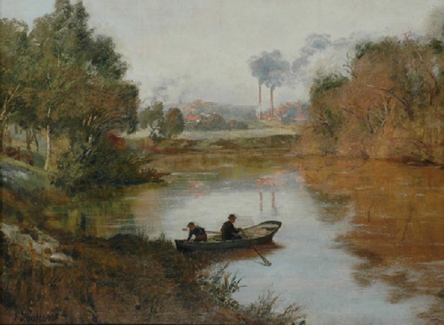 Appraisal: John Thallon - Bell's Brewery Yarra Falls oil on canvas