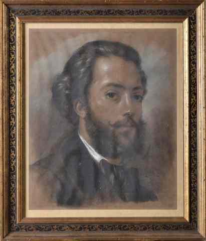 Appraisal: Artur Grottger Pastel on PaperDepicting a gentleman in coat with