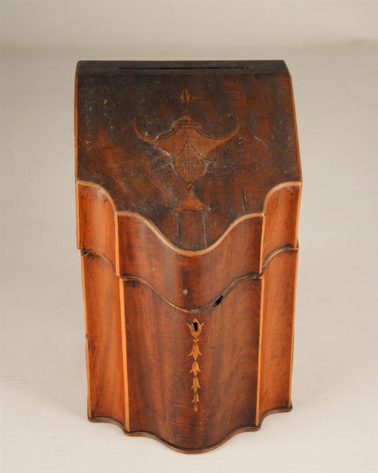 Appraisal: An E th C Mahogany Knife Box English or American