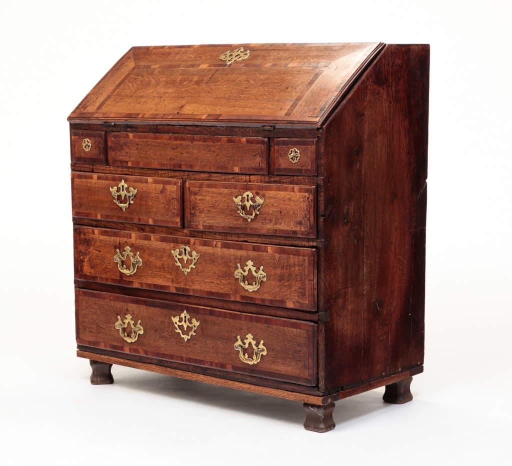 Appraisal: Early th century oak and walnut with pine secondary William