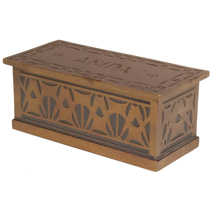 Appraisal: Jarvie stamp box in bronze designed by George G Elmslie