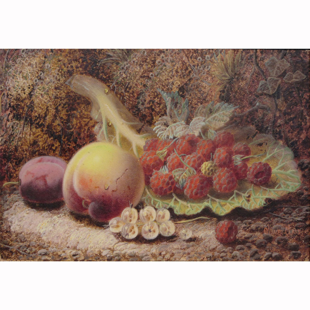 Appraisal: Oliver Clare British - Still Life with a Peach Plum