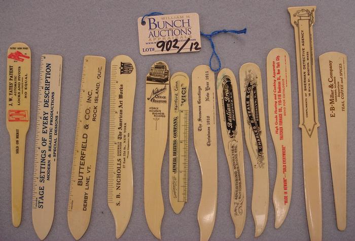 Appraisal: Lot of vintage advertising letter openers Including Breinig Bachman Tailors