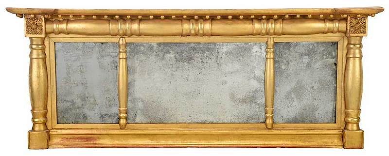 Appraisal: Federal Gilt Overmantel Mirror American th century three early distressed