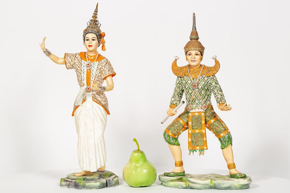 Appraisal: Two Connoisseur Figures Kohn Thai Dancer Connoisseur of Malvern English