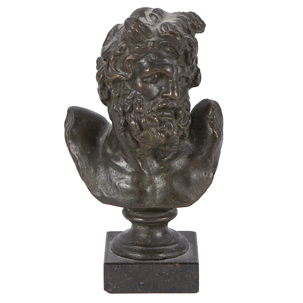 Appraisal: Continental Bronze Bust of a Satyr th th Century With