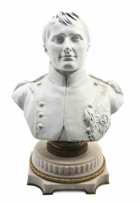 Appraisal: A Continental Blanc de Chine Bust of Napoleon realistically modeled