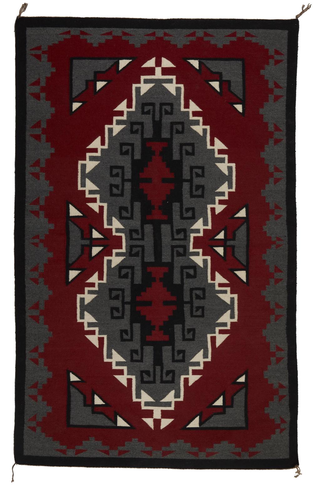 Appraisal: A Navajo Ganado-style rug th Century Din Woven in grey