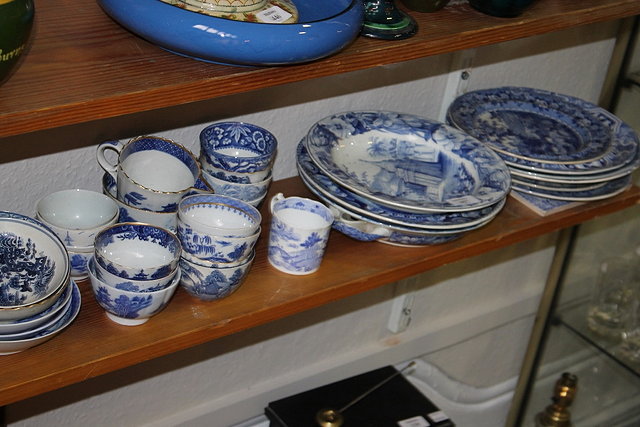 Appraisal: A COLLECTION OF BLUE TRANSFER ENGLISH POTTERY including named view