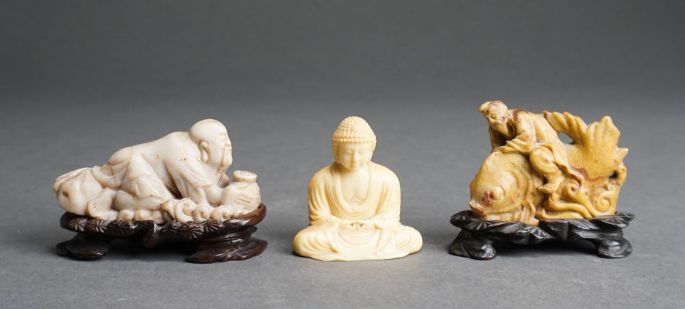 Appraisal: Three Chinese Carved Figures