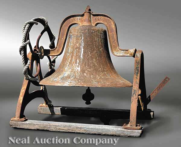 Appraisal: A Large American Cast Iron Plantation Bell th c bearing