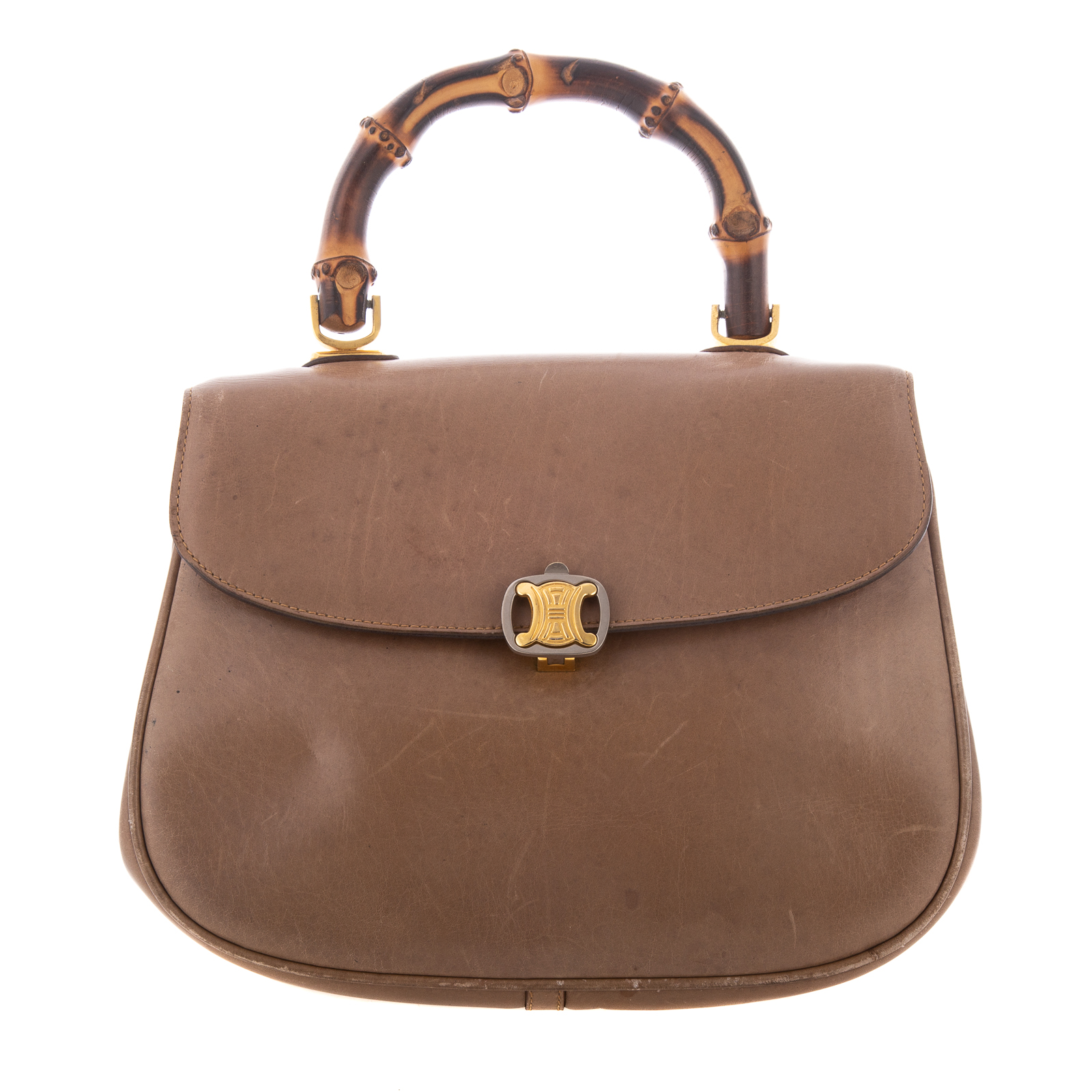 Appraisal: A CELINE BAMBOO SHOULDER BAG A beige leather Celine Bamboo