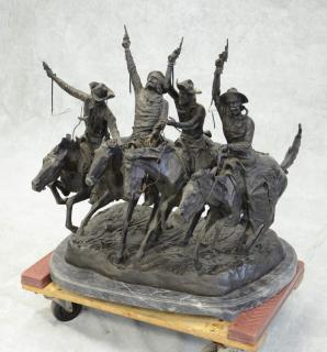 Appraisal: Fredrick Remington Coming Through the Rye bronze sculpture signed lower