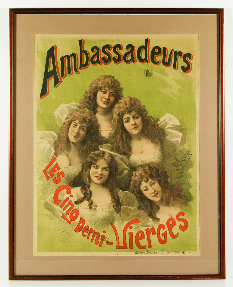 Appraisal: - Houbrac Vintage French Poster A Houbrac Ambassadeurs les Ang